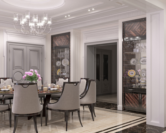 Шкафы со стеклянными полками шпон Эбен красный