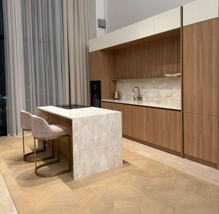 Кухня в оттенке дуб гамильтон натуральный