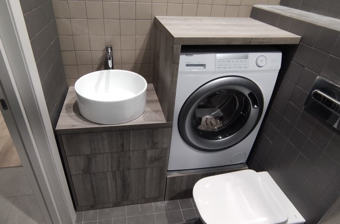 Мебель в ванную комнату ЛДСП дуб Шерман серый 